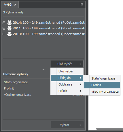 Přidej vybrané uzly