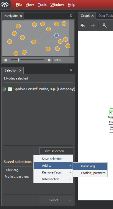 Přidej vybrané uzly