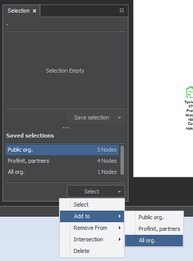 Přidej uložený výběr