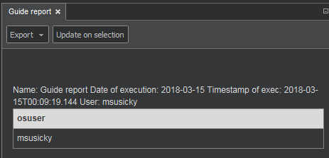 Internal report parameters - output